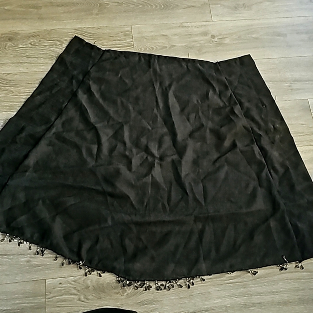 Black waterfall embellished window curtains